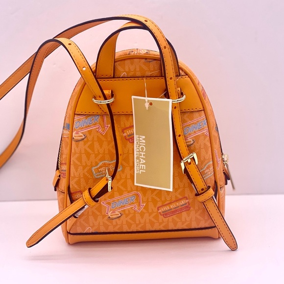 Michael Kors Vibrant Orange Mini Convertible Backpack Crossbody main image 4